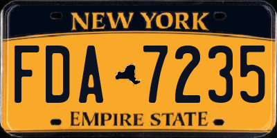 NY license plate FDA7235