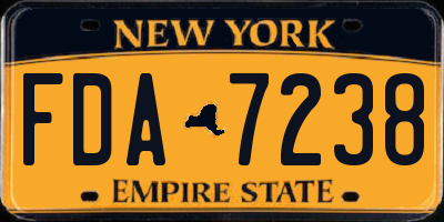 NY license plate FDA7238