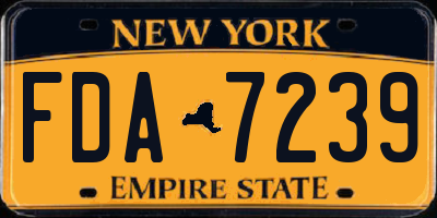 NY license plate FDA7239
