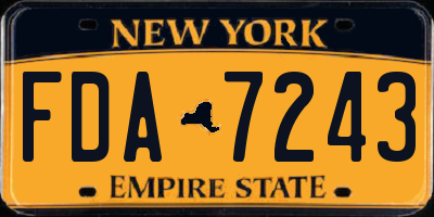 NY license plate FDA7243