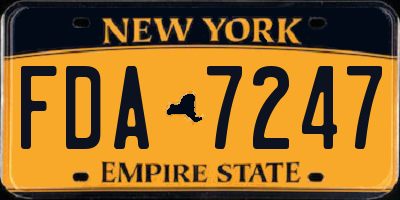 NY license plate FDA7247