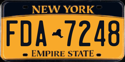 NY license plate FDA7248