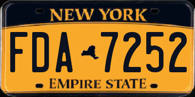 NY license plate FDA7252