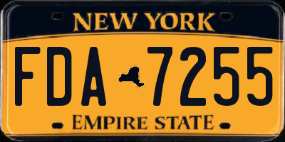NY license plate FDA7255