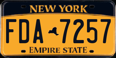 NY license plate FDA7257