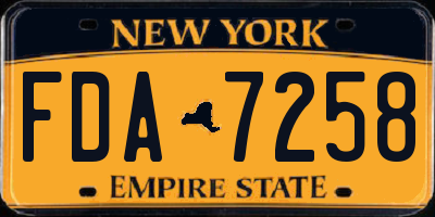 NY license plate FDA7258