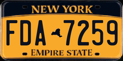 NY license plate FDA7259
