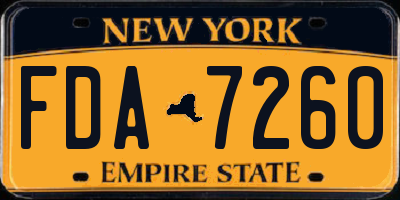 NY license plate FDA7260