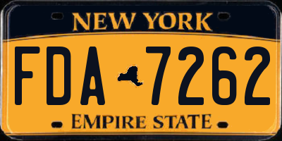 NY license plate FDA7262