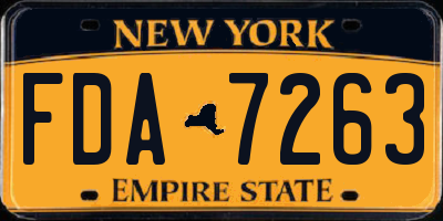 NY license plate FDA7263