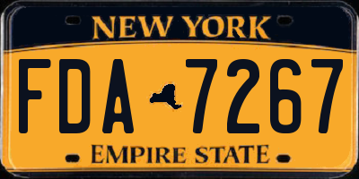 NY license plate FDA7267