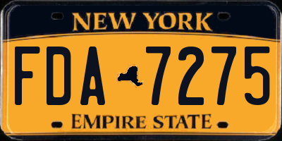 NY license plate FDA7275