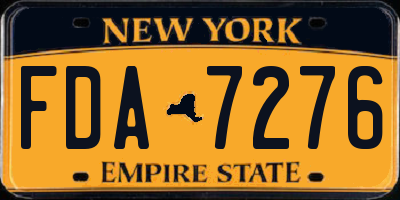 NY license plate FDA7276