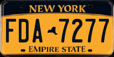 NY license plate FDA7277