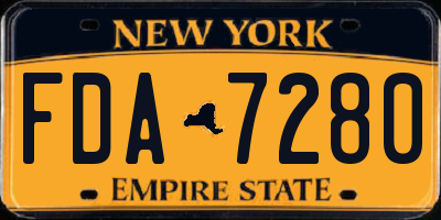 NY license plate FDA7280