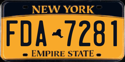 NY license plate FDA7281