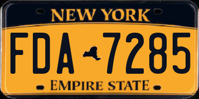 NY license plate FDA7285