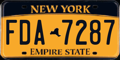 NY license plate FDA7287