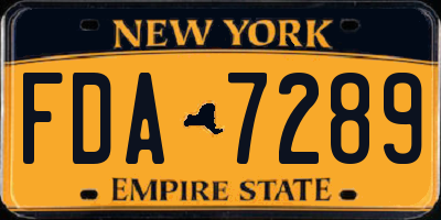 NY license plate FDA7289
