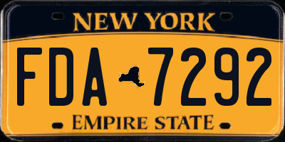 NY license plate FDA7292