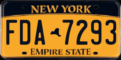 NY license plate FDA7293