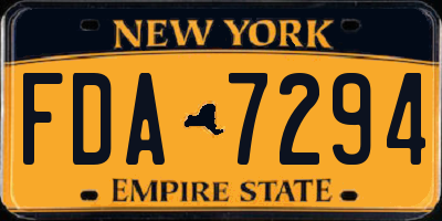 NY license plate FDA7294