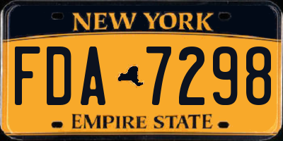 NY license plate FDA7298