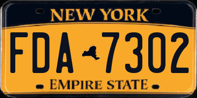 NY license plate FDA7302
