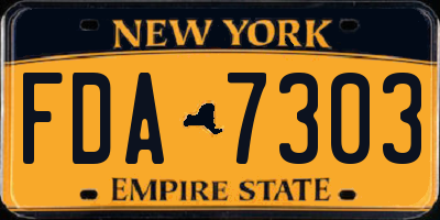 NY license plate FDA7303