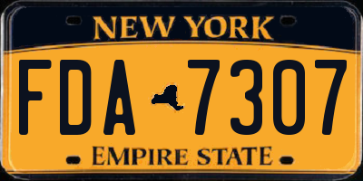 NY license plate FDA7307