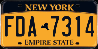NY license plate FDA7314