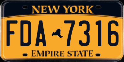 NY license plate FDA7316