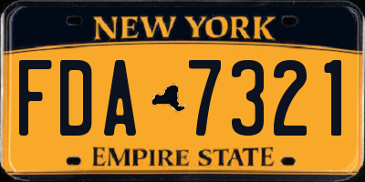 NY license plate FDA7321