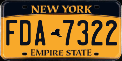 NY license plate FDA7322