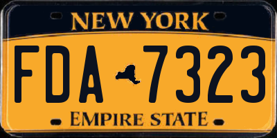 NY license plate FDA7323