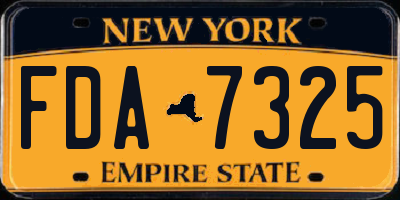 NY license plate FDA7325