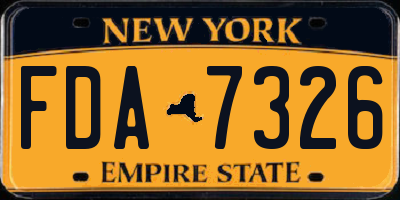 NY license plate FDA7326