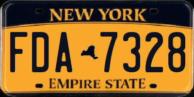 NY license plate FDA7328