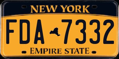 NY license plate FDA7332
