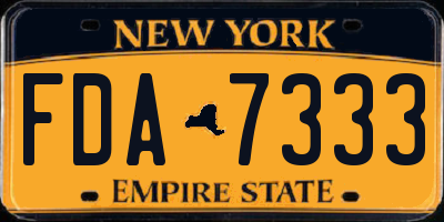 NY license plate FDA7333