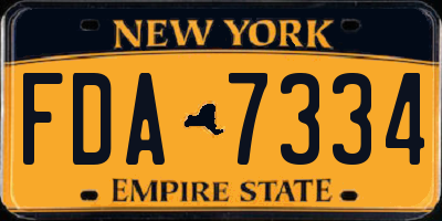 NY license plate FDA7334