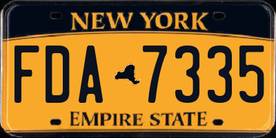 NY license plate FDA7335