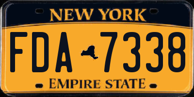 NY license plate FDA7338