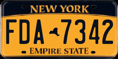 NY license plate FDA7342