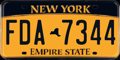 NY license plate FDA7344