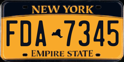 NY license plate FDA7345