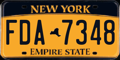 NY license plate FDA7348