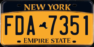 NY license plate FDA7351