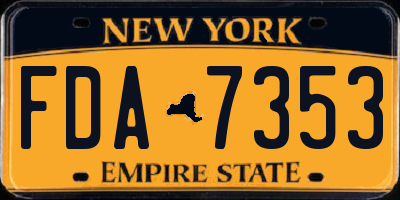 NY license plate FDA7353