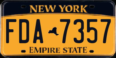 NY license plate FDA7357
